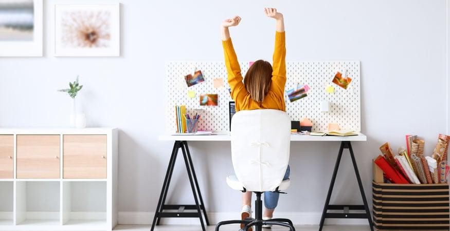 Woman sitting at desk at work