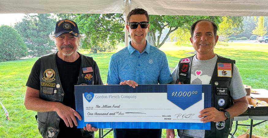 Check presentation donating to The Jillian Fund