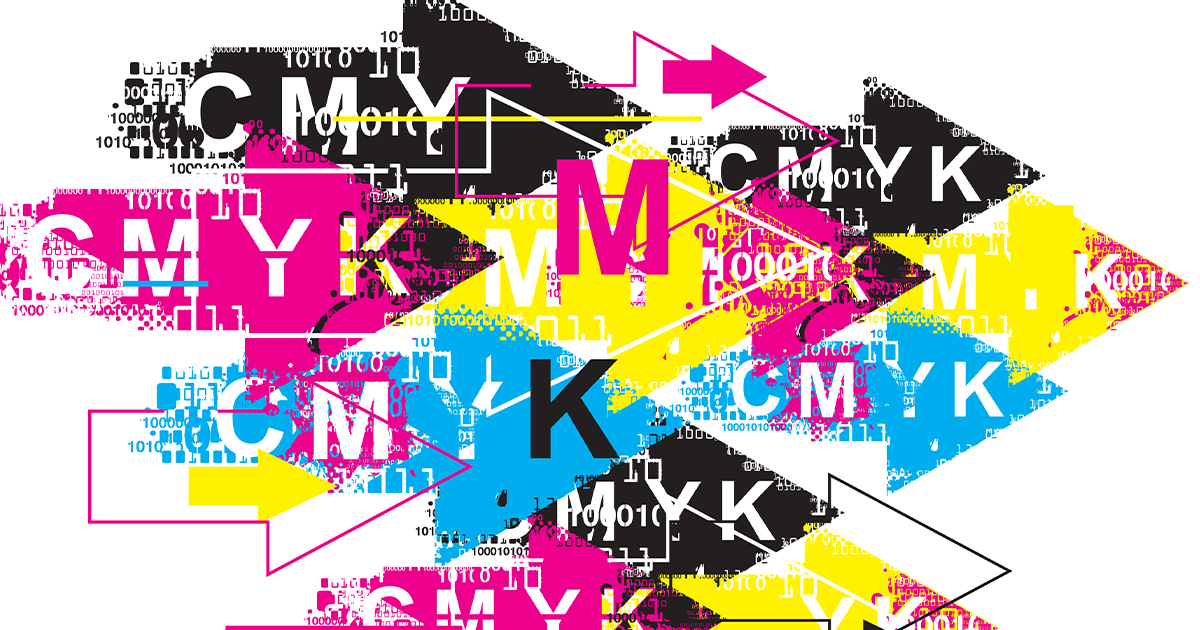 CMYK ink colors featured on a white background